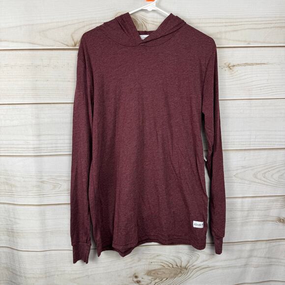 Kinetix Casual Luxury Wine Red Long Sleeve Pullover Hoodie Tee Size Medium - Picture 1 of 9
